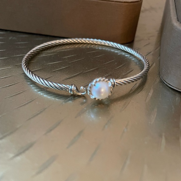 David Yurman Silver Bracelet with Pearl
